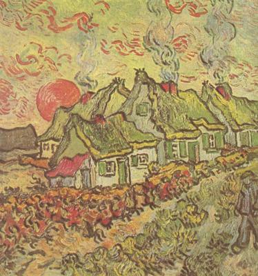 Vincent Van Gogh Cottages:Reminiscence of the North (nn04) Spain oil painting art